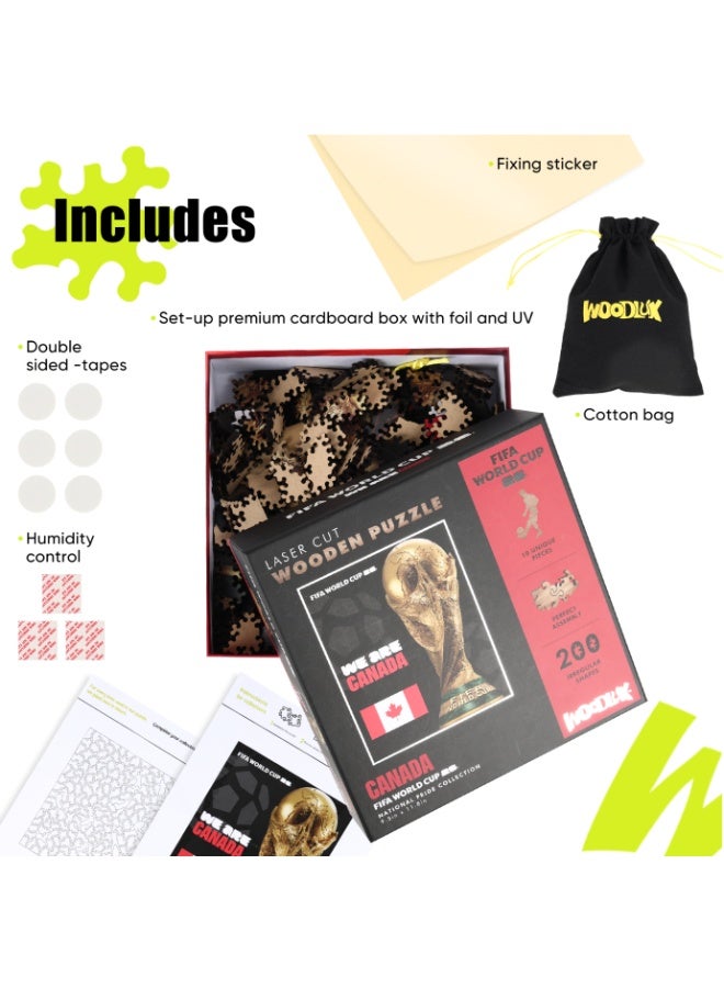 FIFA World Cup FIFA Official Licensed World Cup Trophy "We Are Canada" Wooden Jigsaw Puzzle 200 Pieces - Image 5